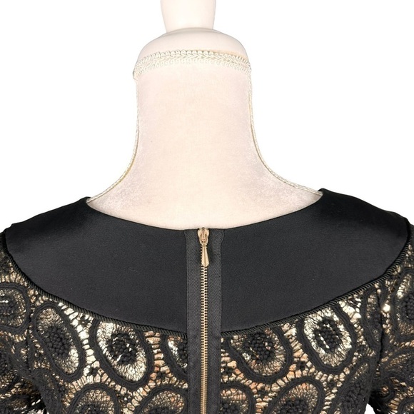 3.1 Phillip Lim mini cocktail dress black lace gold sequins 4 short sleeve - Picture 6 of 16